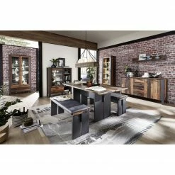 Red Living Buffet haut Blackpool II - Avec éclairage - Imitation bois recyclé / Gris -loftscape Boutique 1000209807 210331 08331600006 MOOD DETAILS P000000001000209807 mood