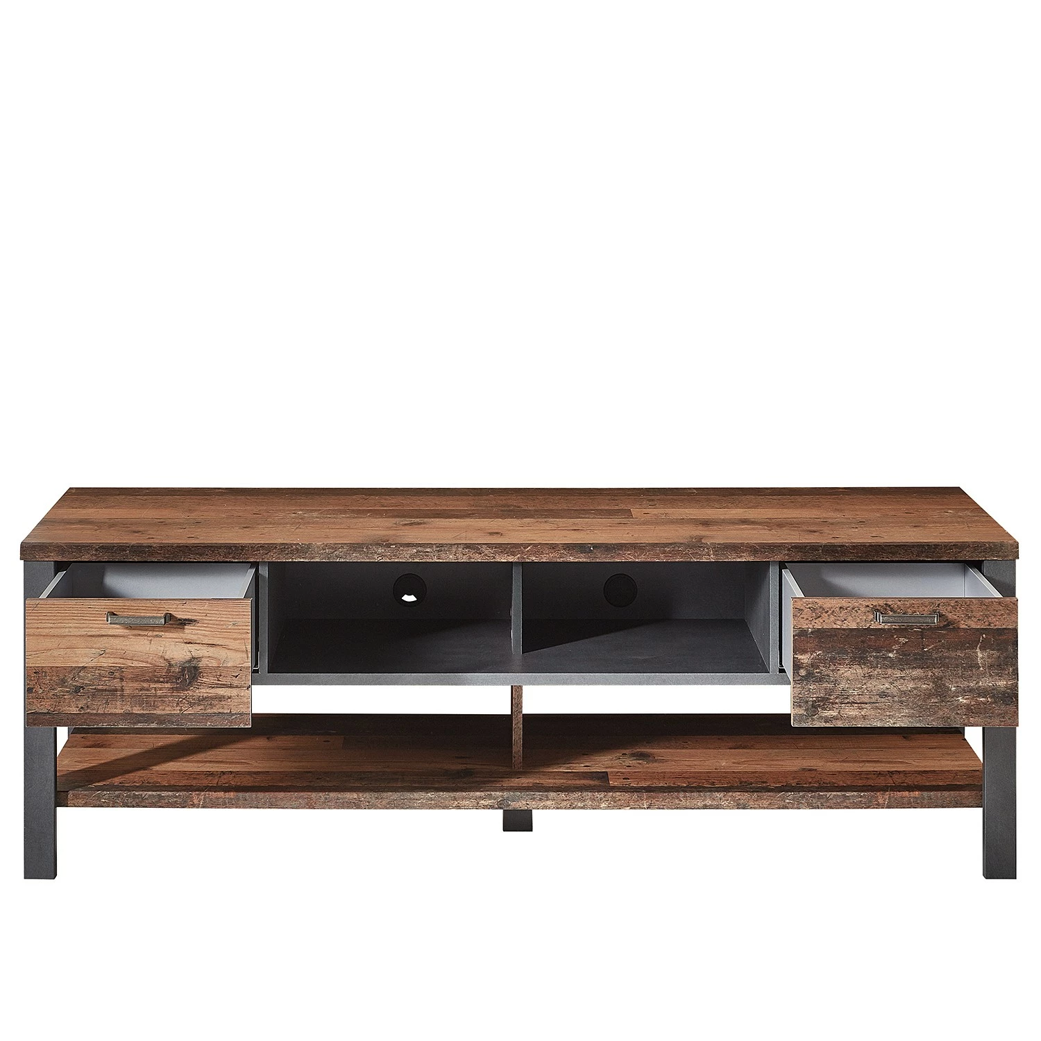 Red Living Meuble TV Blackpool II - Imitation bois recyclé / Gris 4 Red Living Meuble TV Blackpool II - Imitation bois recyclé / Gris – Image 2