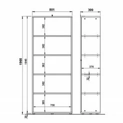 Germania Étagère de bureau GW-Agenda - Imitation chêne Grandson / Graphite - 80 x 197 cm 7 Germania Étagère de bureau GW-Agenda - Imitation chêne Grandson / Graphite - 80 x 197 cm -loftscape Boutique 1000210538 200408 14210400008 SKETCH DETAILS P000000001000210538 sketch