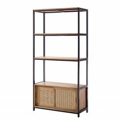 Ars manufacti Étagère Vina - Manguier massif / Métal - Manguier / Noir