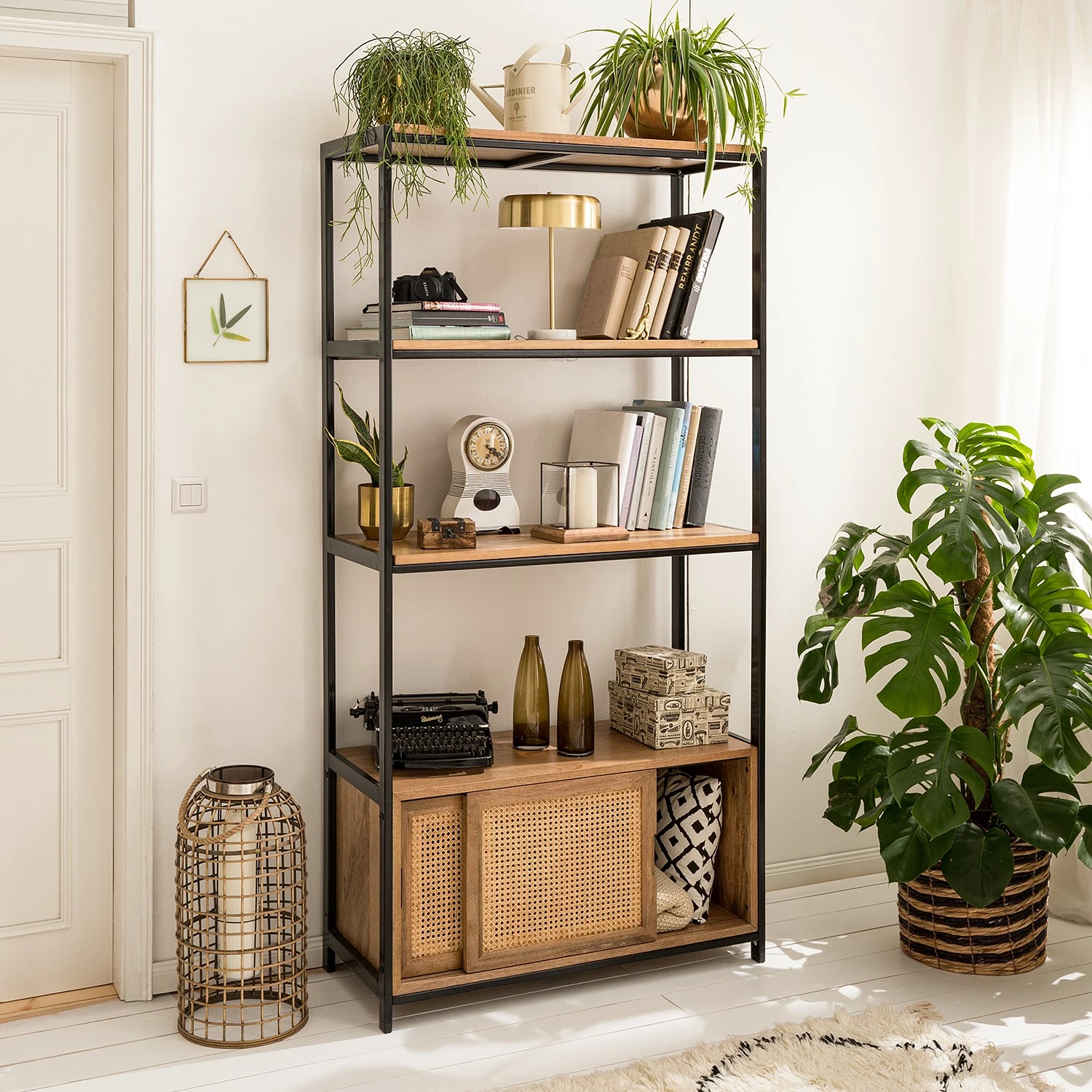 Ars manufacti Étagère Vina - Manguier massif / Métal - Manguier / Noir 4 Ars manufacti Étagère Vina - Manguier massif / Métal - Manguier / Noir – Image 2