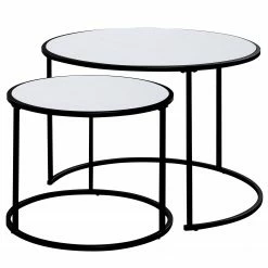 Jahnke Tables gigognes Sol II (lot de 2) - Noir