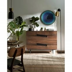 Red Living Commode Kluuvi I - Placage en bois véritable - Noyer / Noir -loftscape Boutique 1000210871 200824 12200000007 MOOD DETAILS P000000001000210871 mood