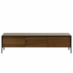 Red Living Meuble TV Juuka - Placage en bois véritable - Noyer / Noir -loftscape Boutique 1000210883 200429 17361500052 DETAILS P000000001000210883