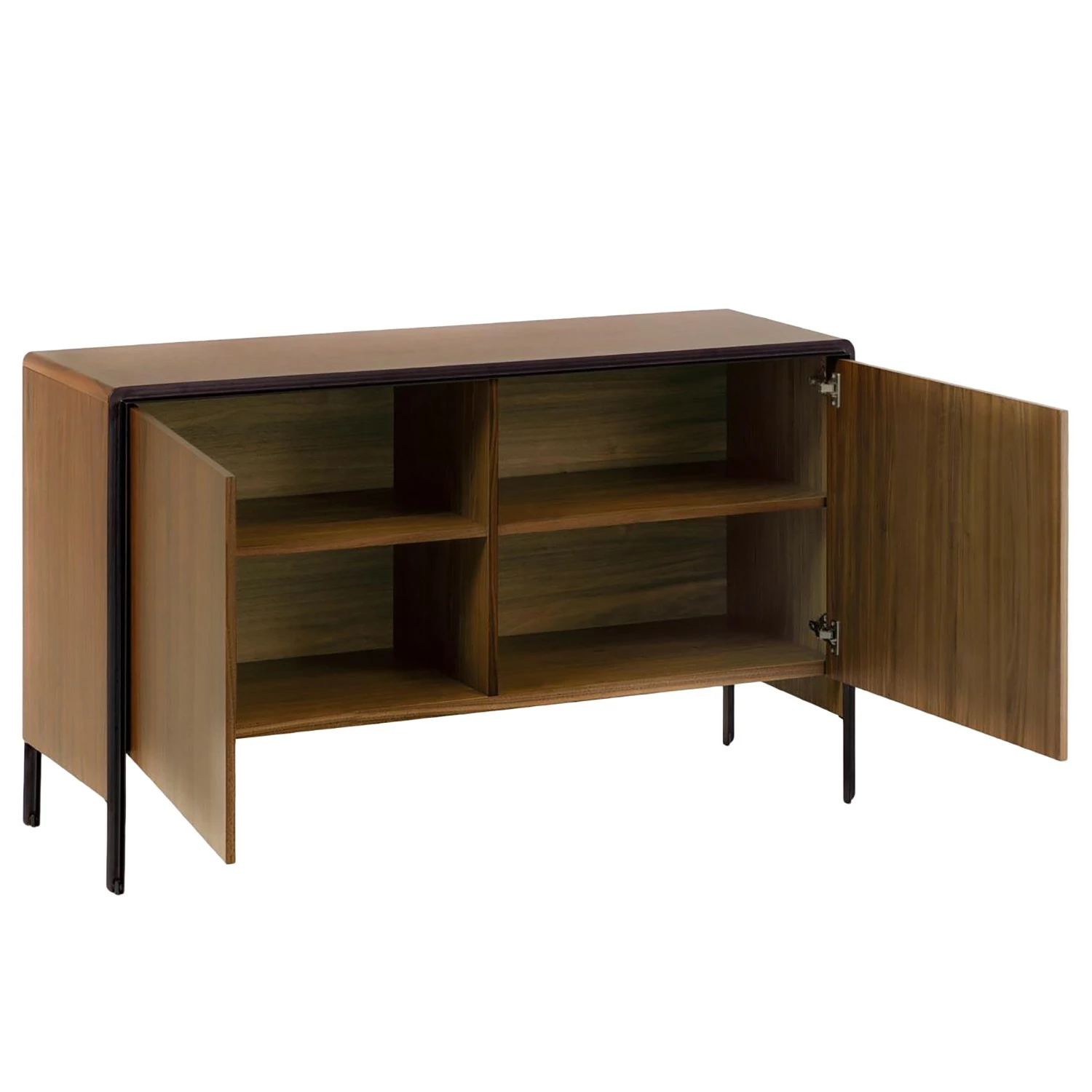 Red Living Buffet Juuka - Placage en bois véritable - Noyer / Noir 7 Red Living Buffet Juuka - Placage en bois véritable - Noyer / Noir – Image 5