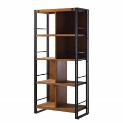 Ars manufacti Étagère Manchester VII - Acacia massif / Métal - Acacia / Anthracite