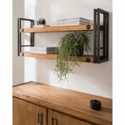 Ars manufacti Étagère murale Manchester II - Acacia massif / Métal - Acacia / Anthracite -loftscape Boutique 1000210966 210121 12574900034 DETAILS P000000001000210966