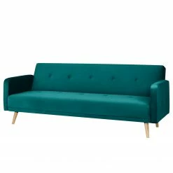 Jack & Alice Canapé convertible Daru IV - Velours - Turquoise