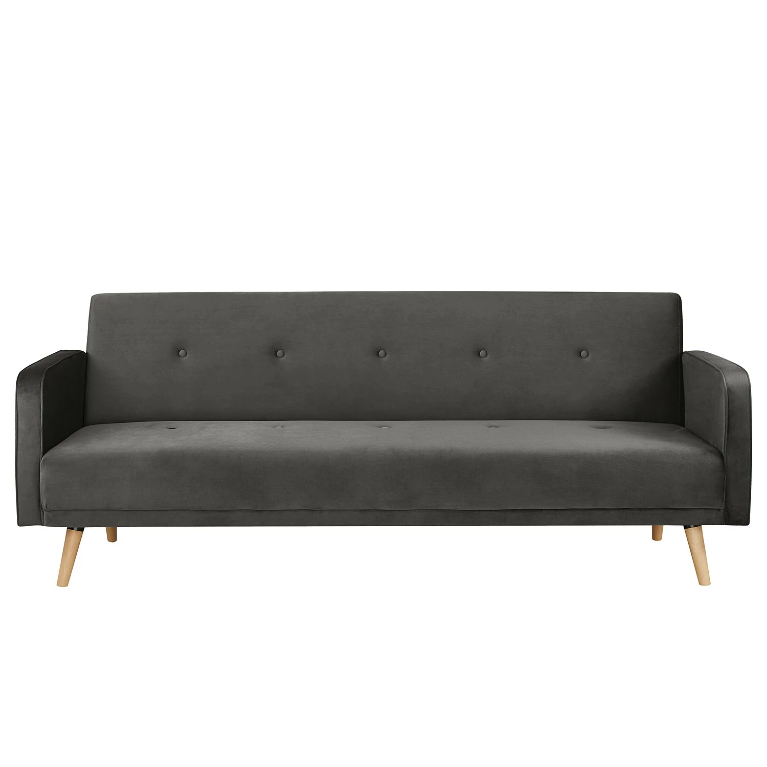 Jack & Alice Canapé convertible Daru IV - Velours - Gris 5 Jack & Alice Canapé convertible Daru IV - Velours - Gris – Image 3