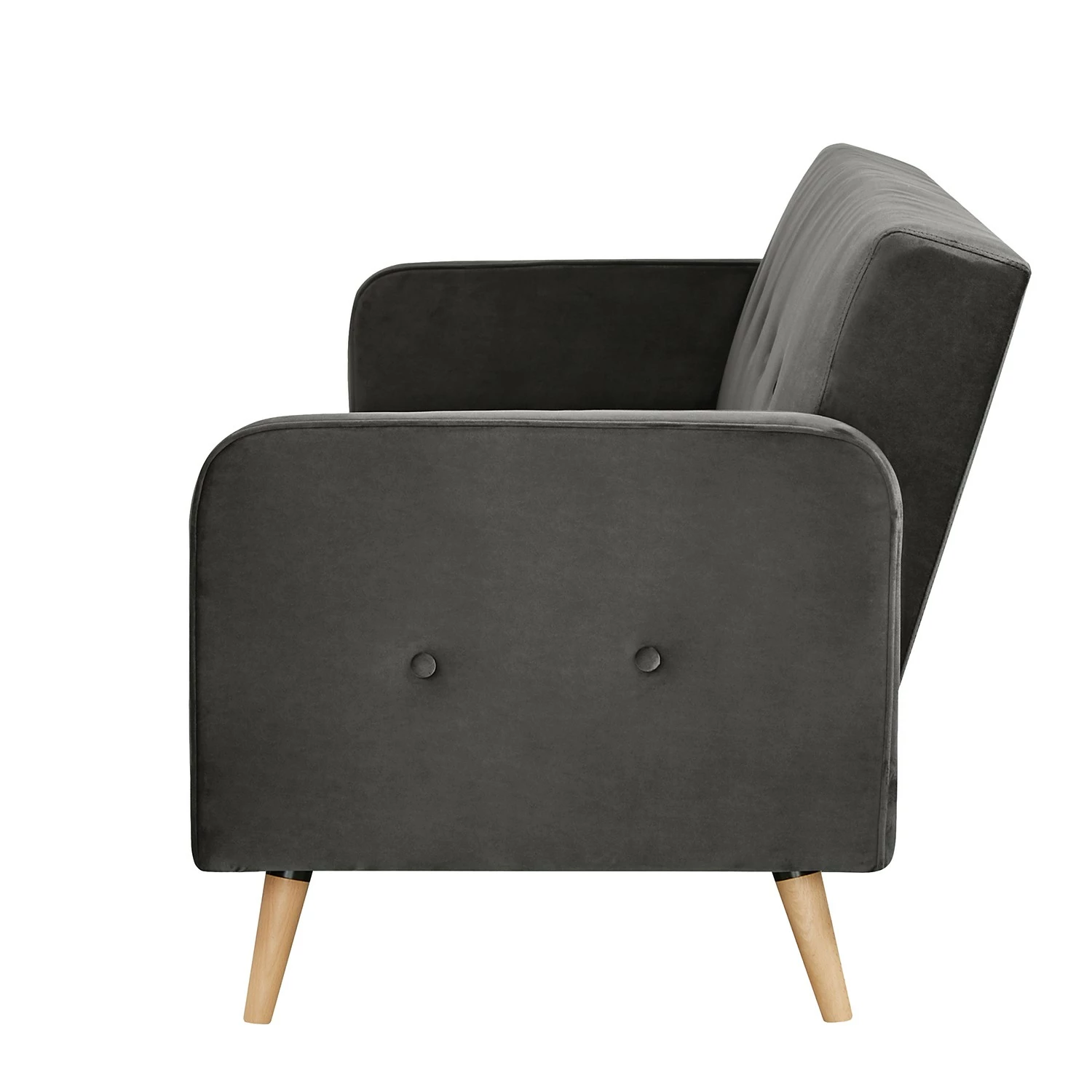 Jack & Alice Canapé convertible Daru IV - Velours - Gris 7 Jack & Alice Canapé convertible Daru IV - Velours - Gris – Image 5