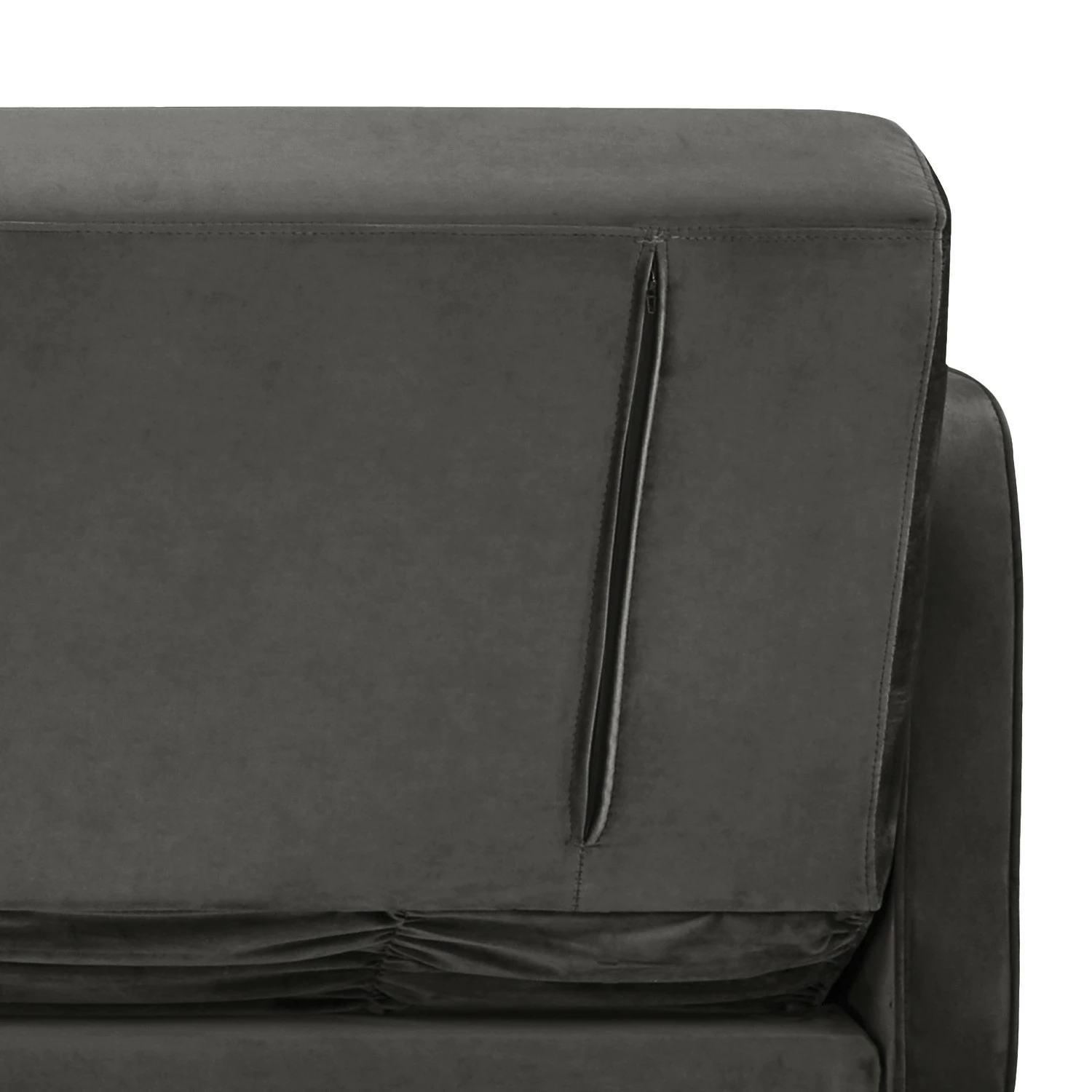 Jack & Alice Canapé convertible Daru IV - Velours - Gris 13 Jack & Alice Canapé convertible Daru IV - Velours - Gris – Image 11