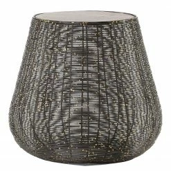 Jack & Alice Bout de canapé Crossett I - Aluminium / Fer / Laiton vieilli / Noir