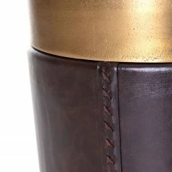 Red Living Bout de canapé Cumby III - Aluminium / Imitation cuir - Laiton vieilli / Marron -loftscape Boutique 1000211419 200504 13491900048 DETAILS P000000001000211419