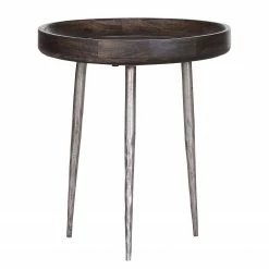 Red Living Bout de canapé Brookwood X - Manguier massif / Métal - Manguier noir /Argenté