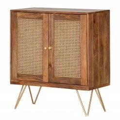 Naturoo Commode Nyack III - Manguier massif / Vannerie - Manguier / Doré