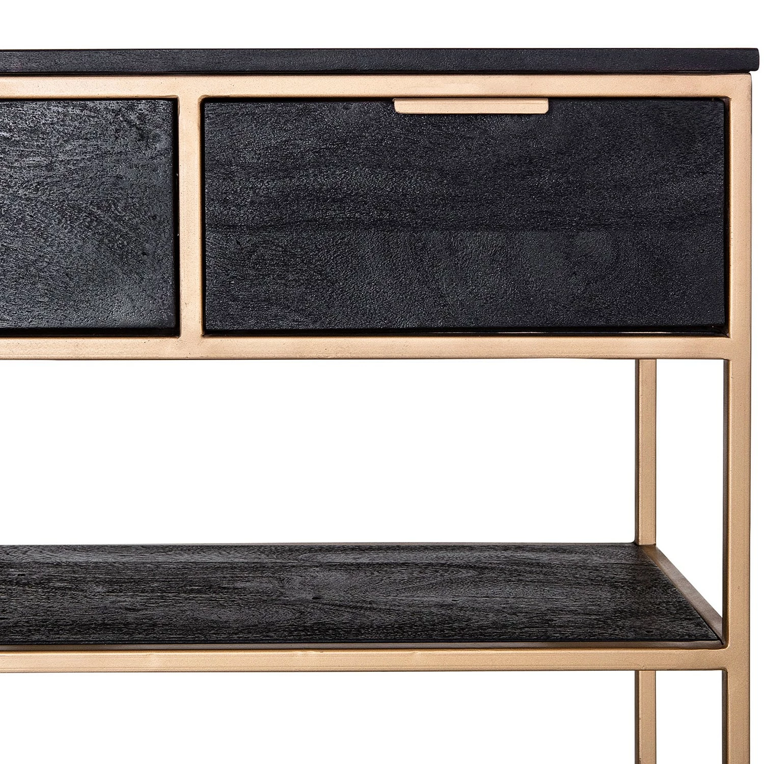 Jack & Alice Console Harbin - Acacia massif / Métal - Acacia noir / Doré 7 Jack & Alice Console Harbin - Acacia massif / Métal - Acacia noir / Doré – Image 5