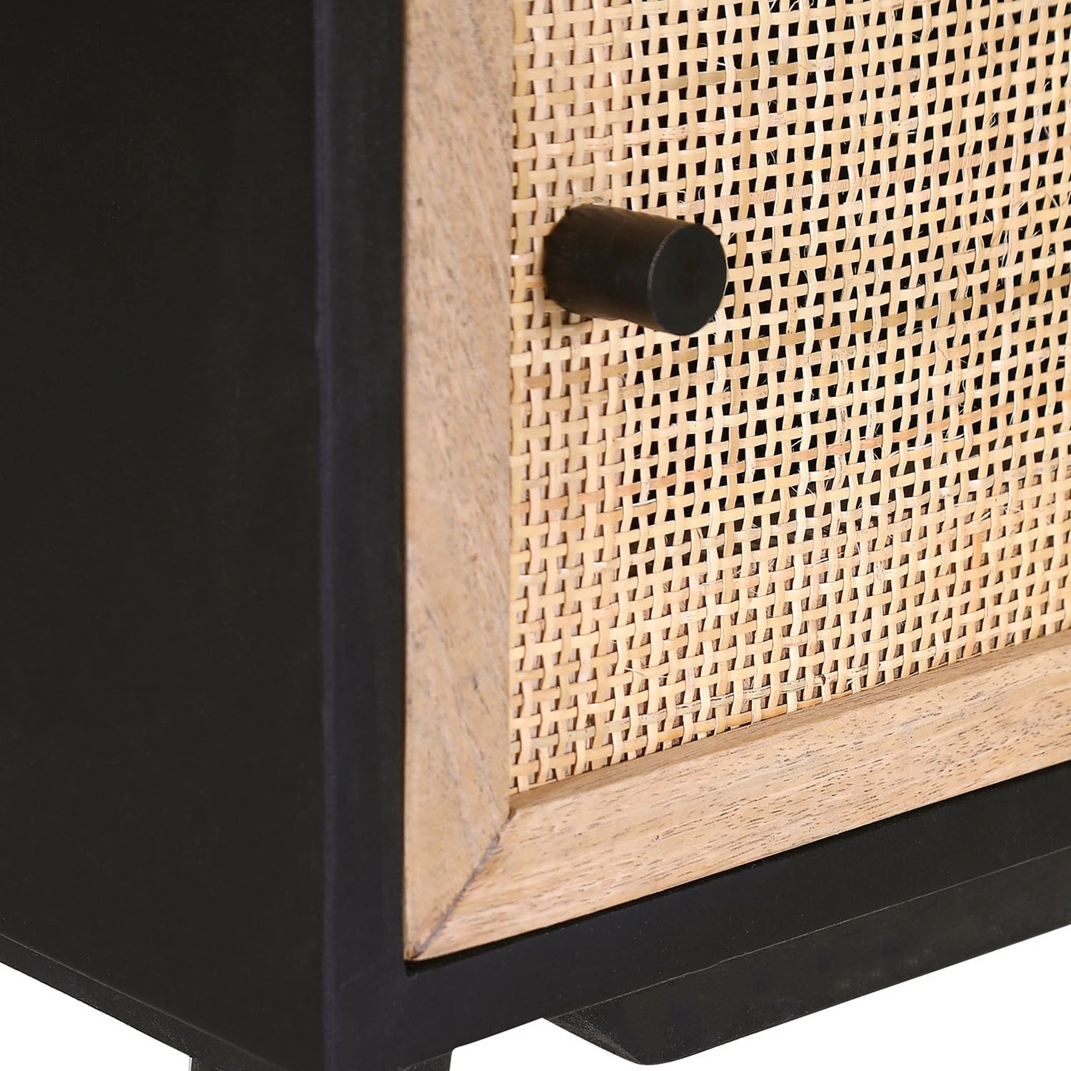 Red Living Commode Lexham II - Manguier massif / Rotin - Manguier / Manguier noir 4 Red Living Commode Lexham II - Manguier massif / Rotin - Manguier / Manguier noir – Image 2