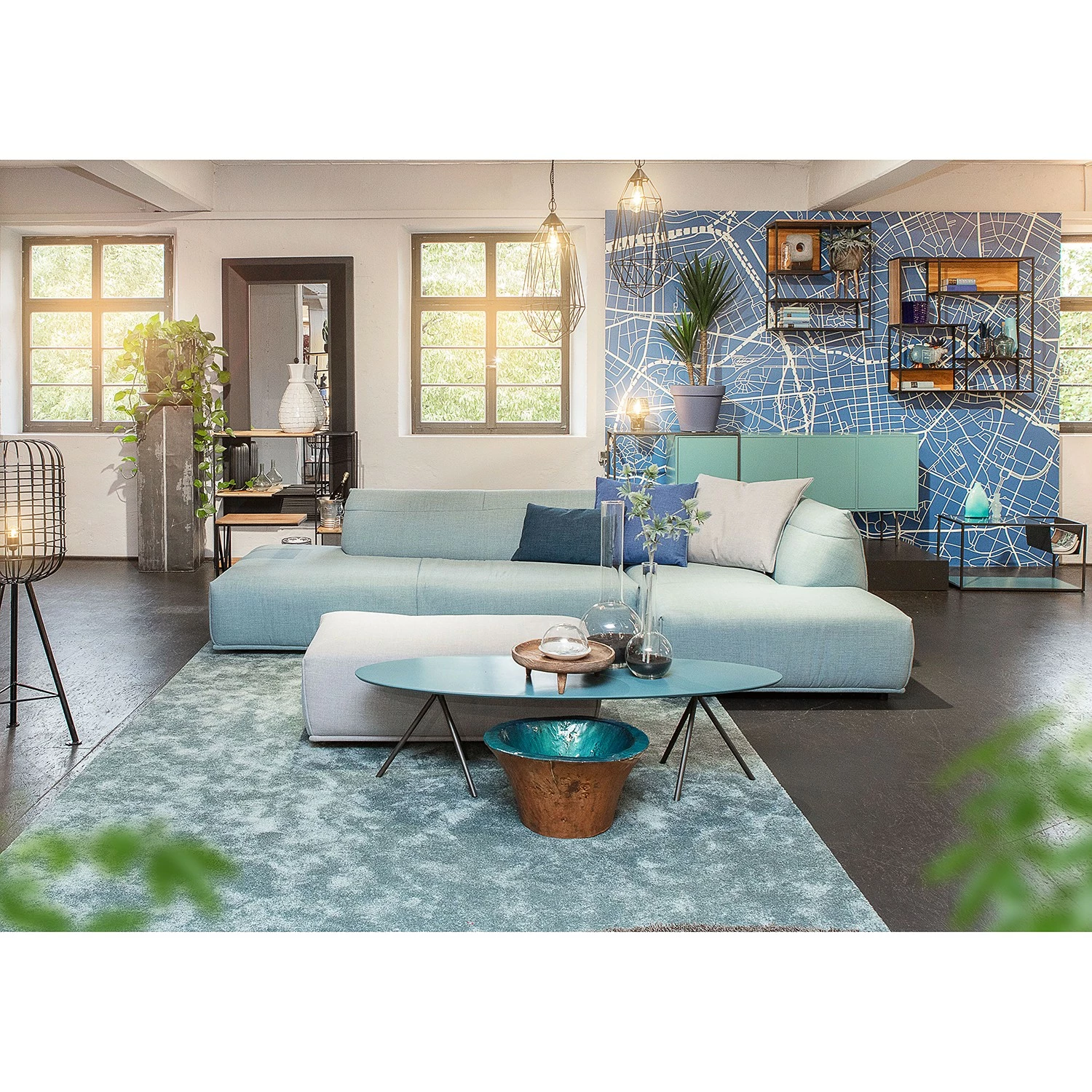 Loftscape Table basse Carrabelle IV - Turquoise / Anthracite 4 Loftscape Table basse Carrabelle IV - Turquoise / Anthracite – Image 2