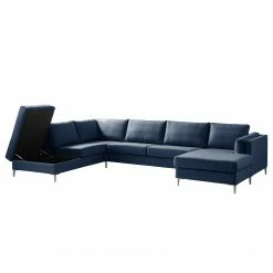 Studio Copenhagen Canapé panoramique COSO Classic+ - Tissu Inze: Bleu - Méridienne courte à droite / longue à gauche (vue de face) - Coffre de lit - Chrome brillant 35 Studio Copenhagen Canapé panoramique COSO Classic+ - Tissu Inze: Bleu - Méridienne courte à droite / longue à gauche (vue de face) - Coffre de lit - Chrome brillant -loftscape Boutique 1000212003 200811 17090701478 DETAILS P000000001000212003