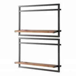 Ars manufacti Étagères murales Manchester IV (6 élém.) - Acacia massif / Métal - Acacia / Anthracite -loftscape Boutique 1000213200 200527 13205200025 DETAILS P000000001000213200