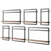 Ars manufacti Étagères murales Manchester IV (6 élém.) - Acacia massif / Métal - Acacia / Anthracite