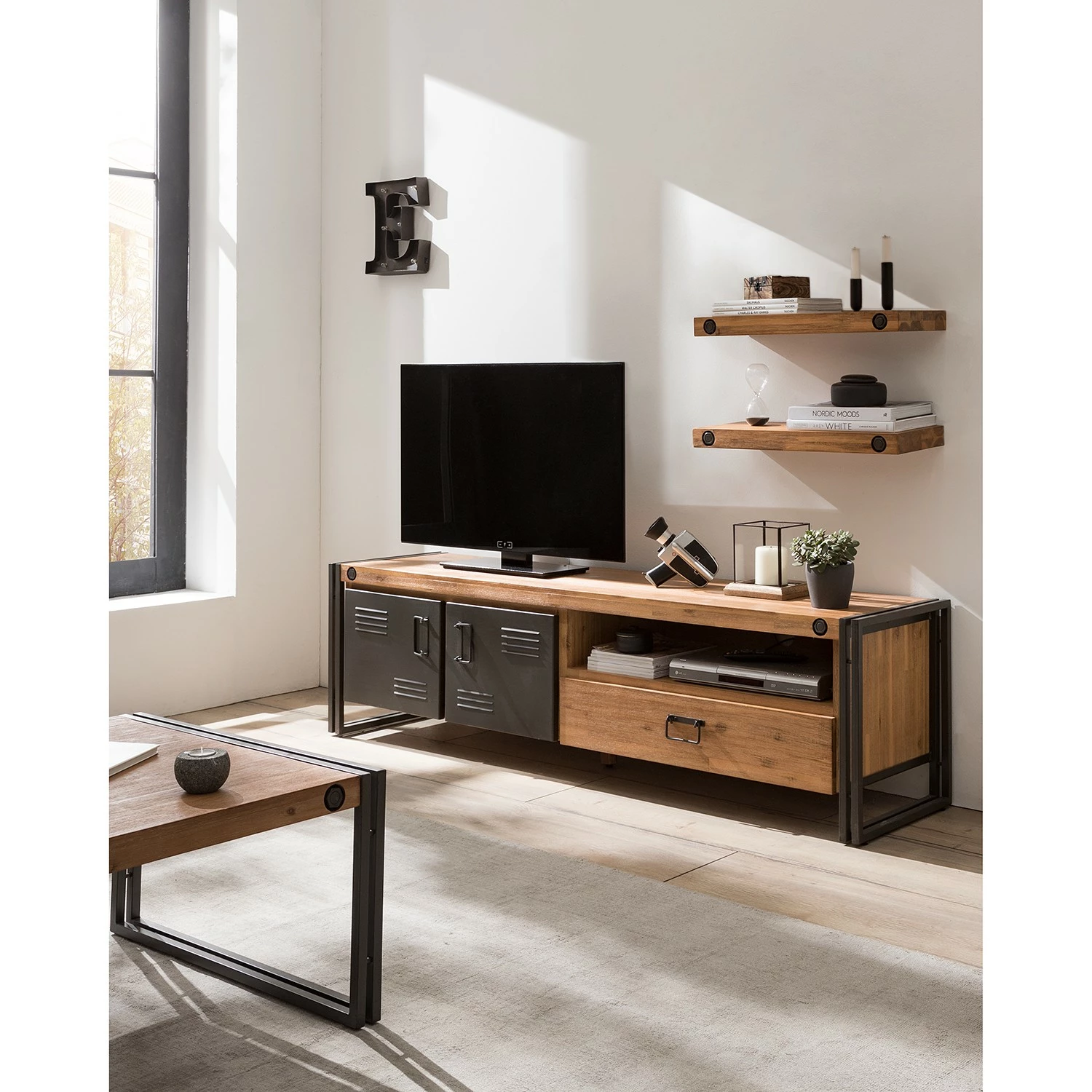 Ars manufacti Tablettes murales Manchester (lot de 2) - Acacia massif - Largeur : 60 cm 4 Ars manufacti Tablettes murales Manchester (lot de 2) - Acacia massif - Largeur : 60 cm – Image 2