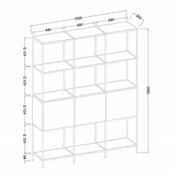 Fredriks Étagère Meon III - Chêne gris - Largeur : 150 cm 33 Fredriks Étagère Meon III - Chêne gris - Largeur : 150 cm -loftscape Boutique 1000213232 200814 14310600022 SKETCH DETAILS P000000001000213232 sketch