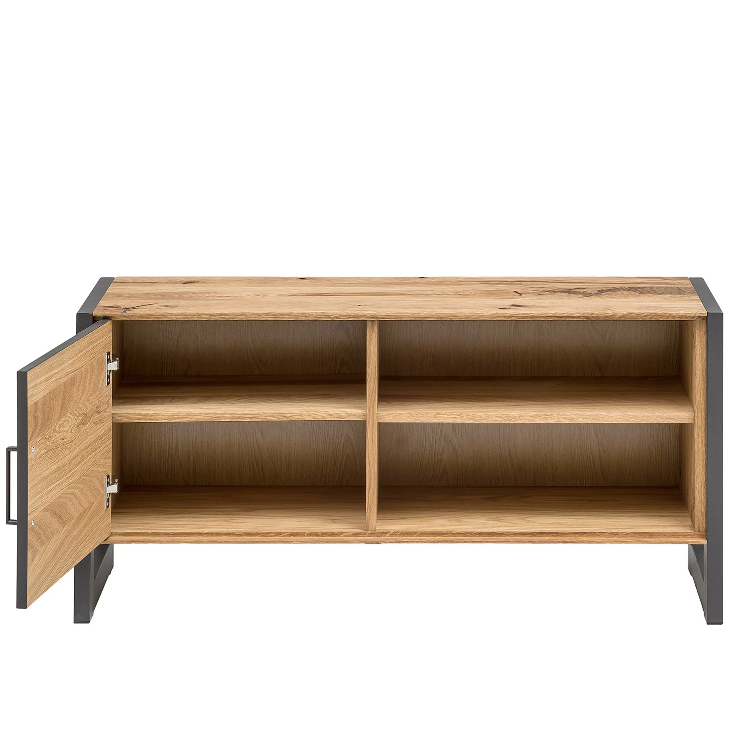 Naturoo Meuble TV Ironwood I - Placage en bois véritable / Métal - Chêne vieilli / Gris 4 Naturoo Meuble TV Ironwood I - Placage en bois véritable / Métal - Chêne vieilli / Gris – Image 2