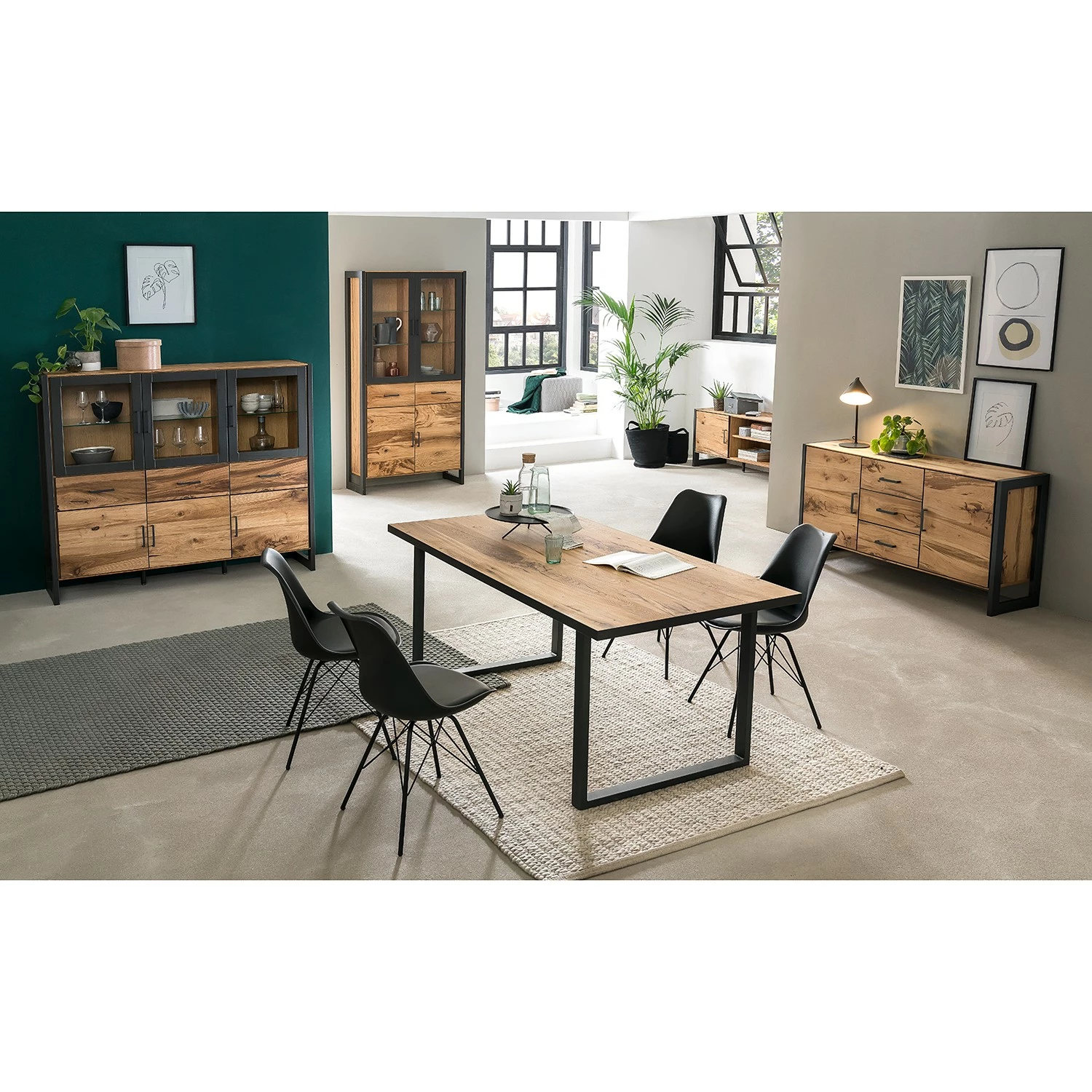 Naturoo Buffet Ironwood I - Placage en bois véritable / Métal - Chêne vieilli / Gris 4 Naturoo Buffet Ironwood I - Placage en bois véritable / Métal - Chêne vieilli / Gris – Image 2