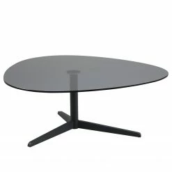 Red Living Table basse Mandan I - Verre / Métal - Gris foncé / Noir