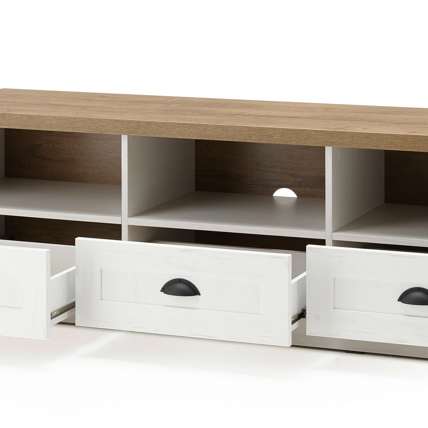 Norrwood Meuble TV Proville II - Imitation chêne blanc / Imitation chêne 8 Norrwood Meuble TV Proville II - Imitation chêne blanc / Imitation chêne – Image 6