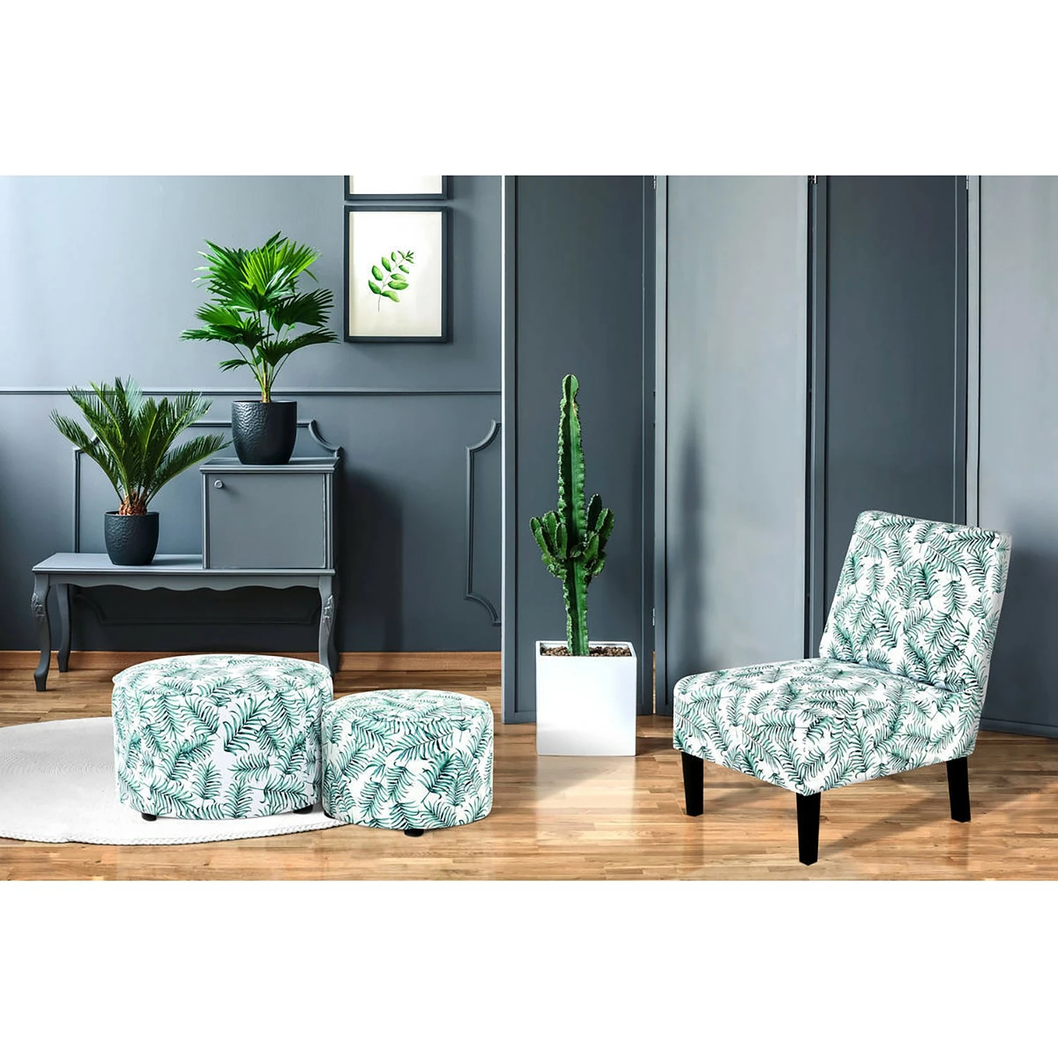 Kayoom Chaises capitonnées Indira V - Tissu / Hêtre massif - Noir / Vert et blanc 4 Kayoom Chaises capitonnées Indira V - Tissu / Hêtre massif - Noir / Vert et blanc – Image 2