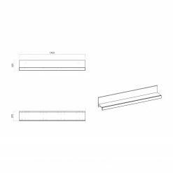 Loftscape Ensemble meubles TV Cely II (4 éléments) - Blanc brillant / Blanc mat -loftscape Boutique 1000214313 200527 07022500186 SKETCH DETAILS P000000001000214313 sketch