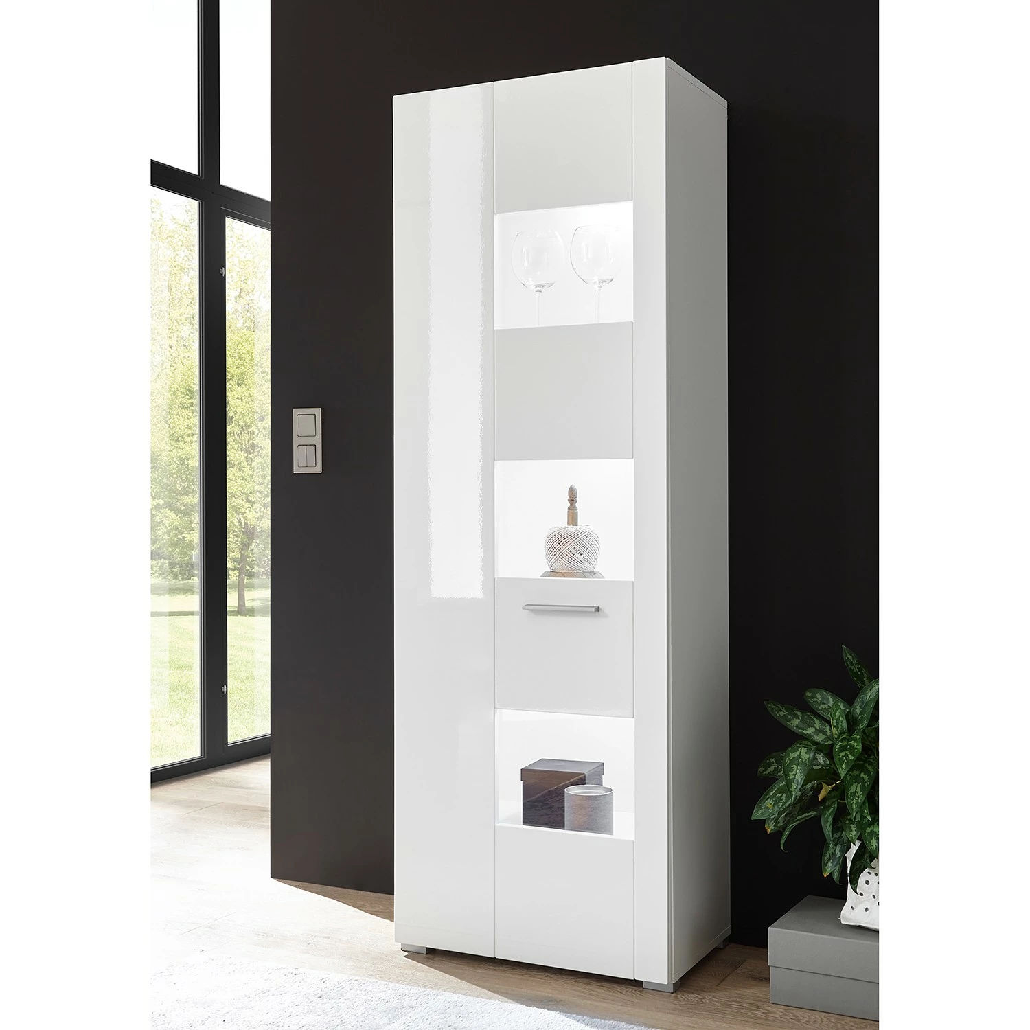 Loftscape Ensemble meubles TV Cely III (4 élém.) - Blanc brillant / Blanc mat 7 Loftscape Ensemble meubles TV Cely III (4 élém.) - Blanc brillant / Blanc mat – Image 5