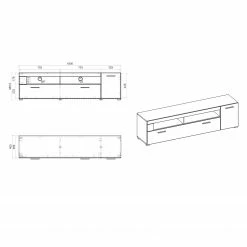 Loftscape Ensemble meubles TV Cely III (4 élém.) - Blanc brillant / Blanc mat 48 Loftscape Ensemble meubles TV Cely III (4 élém.) - Blanc brillant / Blanc mat -loftscape Boutique 1000214314 200527 07025600209 SKETCH DETAILS P000000001000214314 sketch