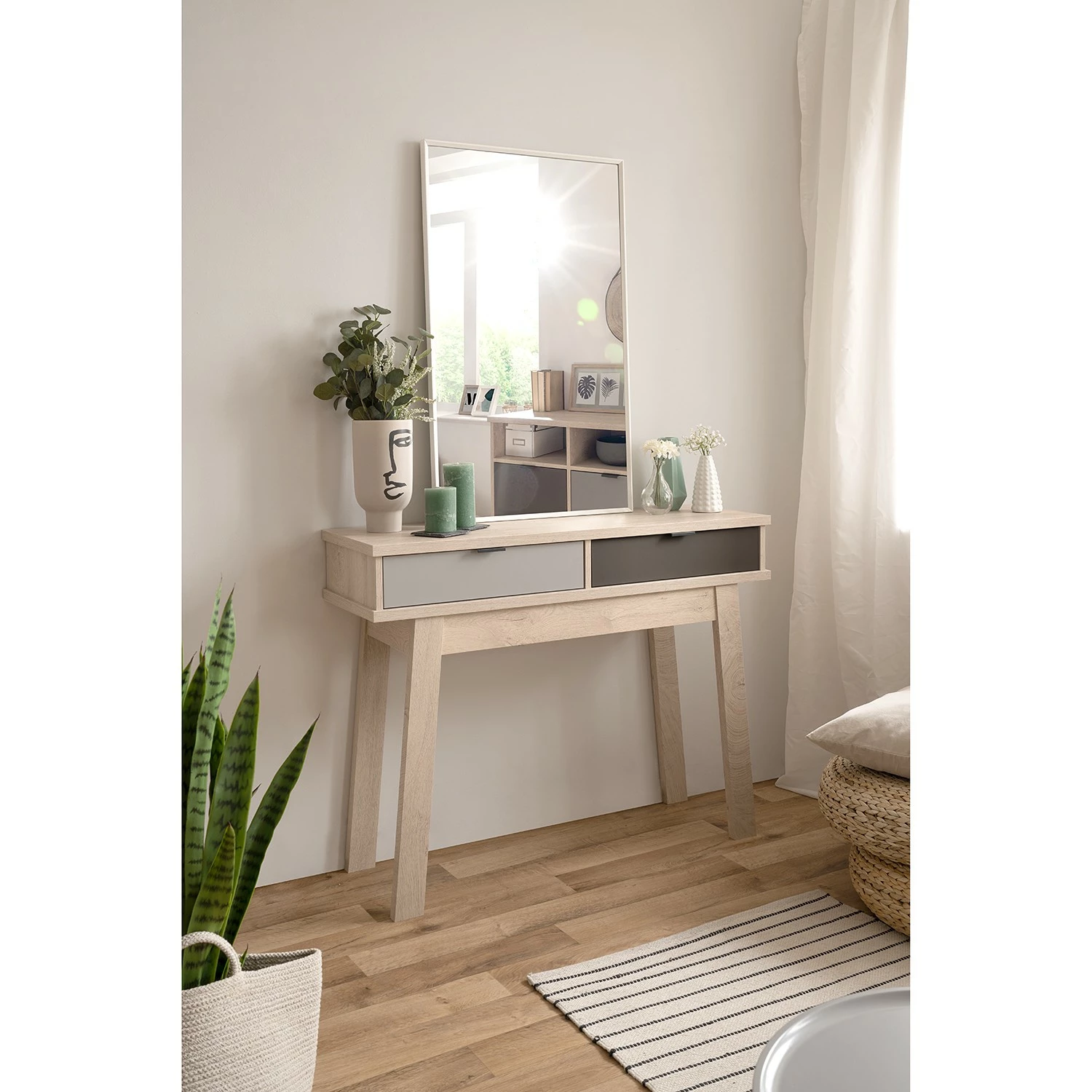 Mørteens Console Elysian - Gris / Imitation chêne 4 Mørteens Console Elysian - Gris / Imitation chêne – Image 2