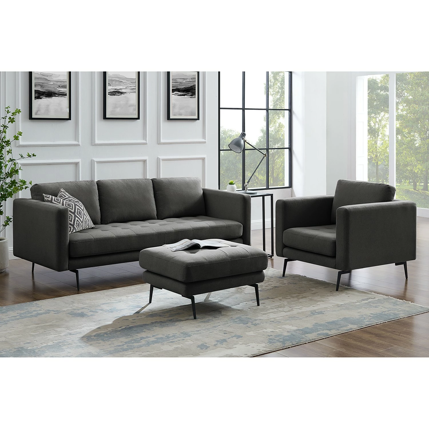 Mørteens Repose-pieds Hamina I - Flannel - Gris foncé 6 Mørteens Repose-pieds Hamina I - Flannel - Gris foncé – Image 4