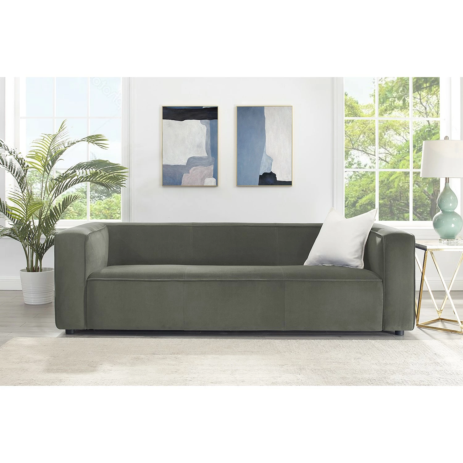 Fredriks Canapé Berlou II (3 places) - microfibre - Gris 5 Fredriks Canapé Berlou II (3 places) - microfibre - Gris – Image 3