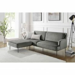 Fredriks Repose-pieds capitonné Bleecker - Velours - Gris -loftscape Boutique 1000216243 210107 16320100406 MOOD DETAILS P000000001000216243 mood