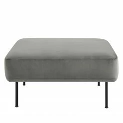 Fredriks Repose-pieds capitonné Bleecker - Velours - Gris -loftscape Boutique 1000216243 210107 16320100407 DETAILS P000000001000216243