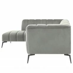 Mørteens Canapé d’angle Jamsa - Velours - Gris - Méridienne longue à gauche (vue de face) -loftscape Boutique 1000216281 210107 16323400779 DETAILS P000000001000216281