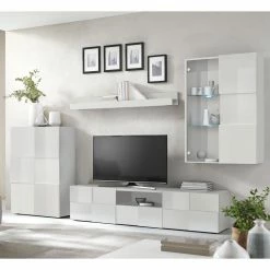 LC Spa Ensemble meubles TV Dama II (4 éléments) - Blanc brillant