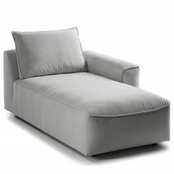 Studio Copenhagen Méridienne Buckley II - Tissu Saia: Gris clair - Accoudoir monté à droite (vu de face)