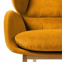Studio Copenhagen Fauteuil Marols - Velours Shyla: Orange jaune - Chêne clair -loftscape Boutique 1000217270 201117 15584000150 DETAILS P000000001000217270
