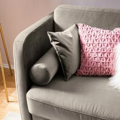 Jack & Alice Canapé convertible Teresina - Velours - Platine - Largeur : 192 cm - Alignement à gauche -loftscape Boutique 1000217673 211006 061518000142 DETAILS P000000001000217673