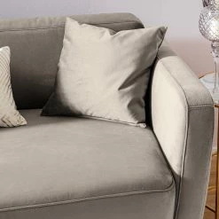 Jack & Alice Canapé convertible Teresina - Velours - Platine - Largeur : 192 cm - Alignement à gauche -loftscape Boutique 1000217673 211006 061518000153 DETAILS P000000001000217673