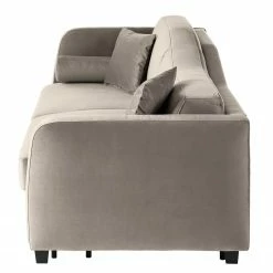 Jack & Alice Canapé convertible Teresina - Velours - Platine - Largeur : 192 cm - Alignement à gauche -loftscape Boutique 1000217673 211006 06151800076 DETAILS P000000001000217673