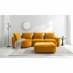 Studio Copenhagen Canapé d’angle Buckley I - Velours Shyla: Orange jaune - Méridienne courte à gauche (vue de face) -loftscape Boutique 1000217929 210127 14545100176 MOOD DETAILS P000000001000217929 mood