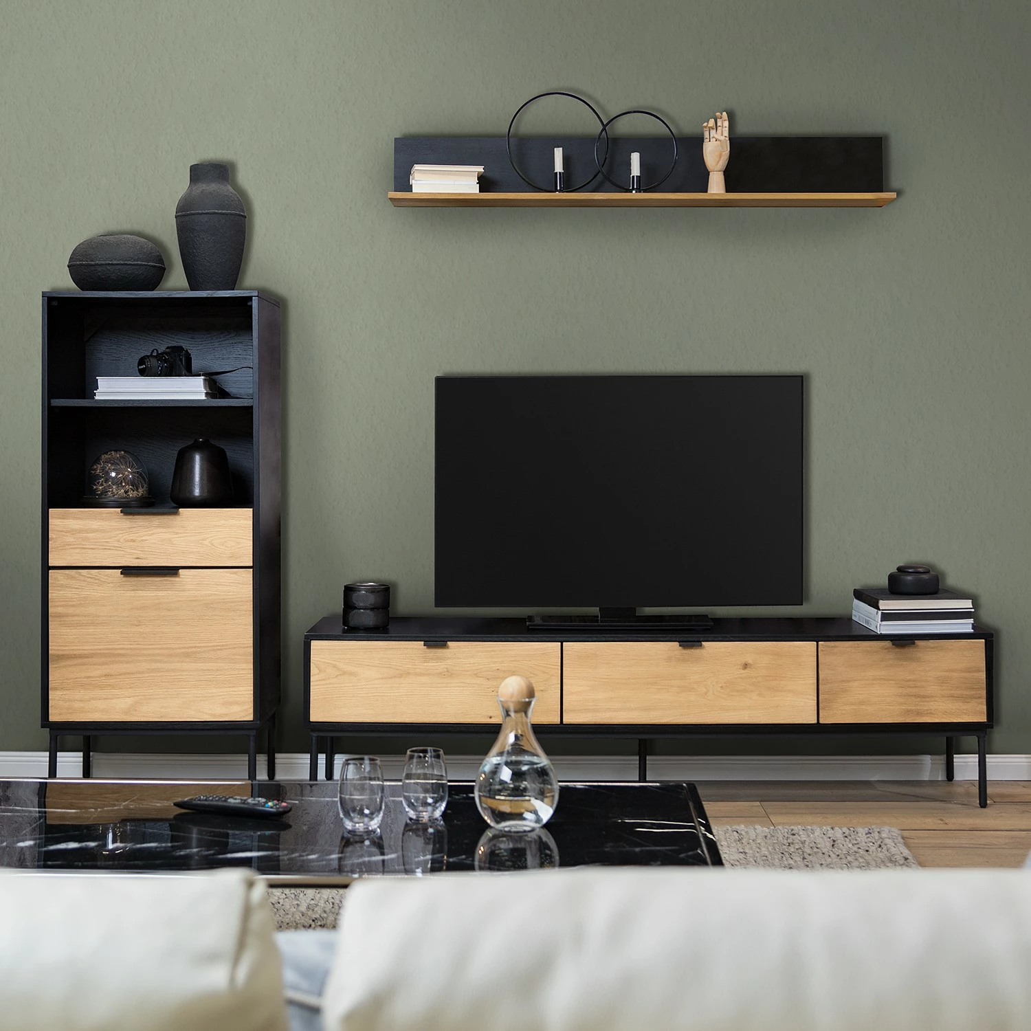 Studio Copenhagen Étagère Xavi - Placage en bois véritable / Métal - Chêne / Chêne noir 4 Studio Copenhagen Étagère Xavi - Placage en bois véritable / Métal - Chêne / Chêne noir – Image 2