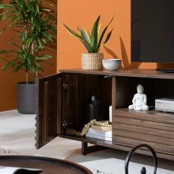 Studio Copenhagen Meuble TV Kirley - Acacia massif - Acacia foncé -loftscape Boutique 1000218058 210420 14133800004 DETAILS P000000001000218058